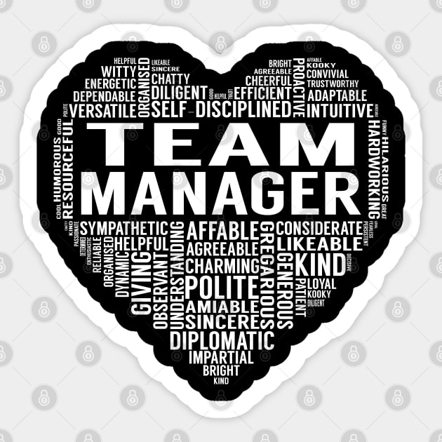 Team Manager Heart Sticker by LotusTee